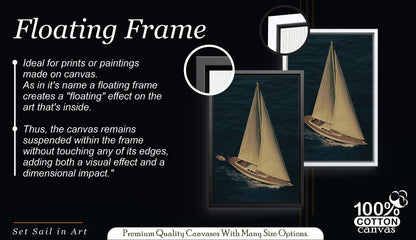 Sailboat Ocean Wall Art, Deep Blue Sea
