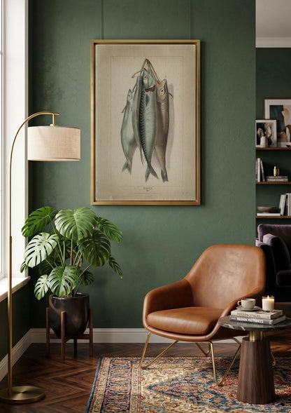 Antique Fish Illustration Print,Vintage