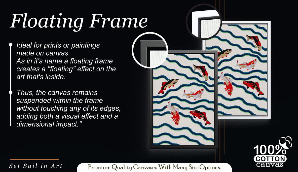Koi Fish Wall Art, Japanese Inspired Fish Print, Colorful Kitchen and Dining Room Decor