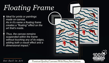 Koi Fish Wall Art, Japanese Inspired Fish Print, Colorful Kitchen and Dining Room Decor