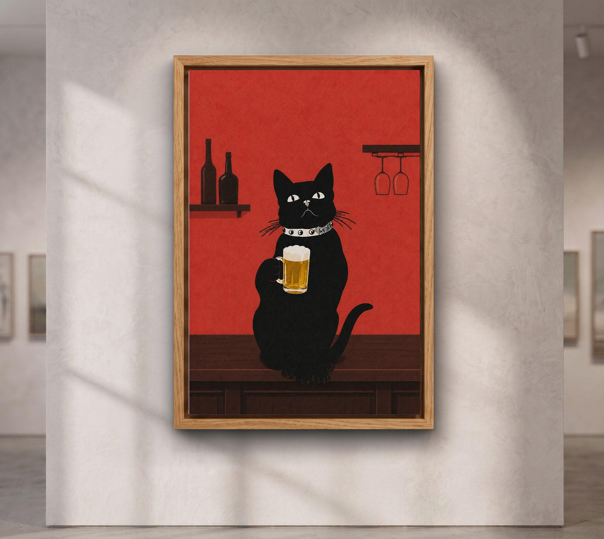 Black Cat Beer Wall Art, Funny Pub & Bar Decor, Pub Style Poster, Quirky Bar Decor