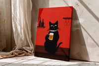 Black Cat Beer Wall Art, Funny Pub & Bar Decor, Pub Style Poster, Quirky Bar Decor