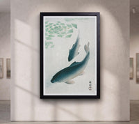 Blue Koi Fish Wall Art