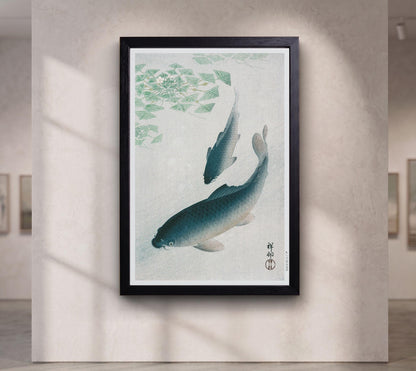 Blue Koi Fish Wall Art