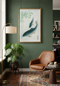 Blue Koi Fish Wall Art
