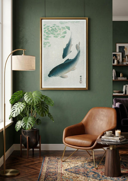 Blue Koi Fish Wall Art