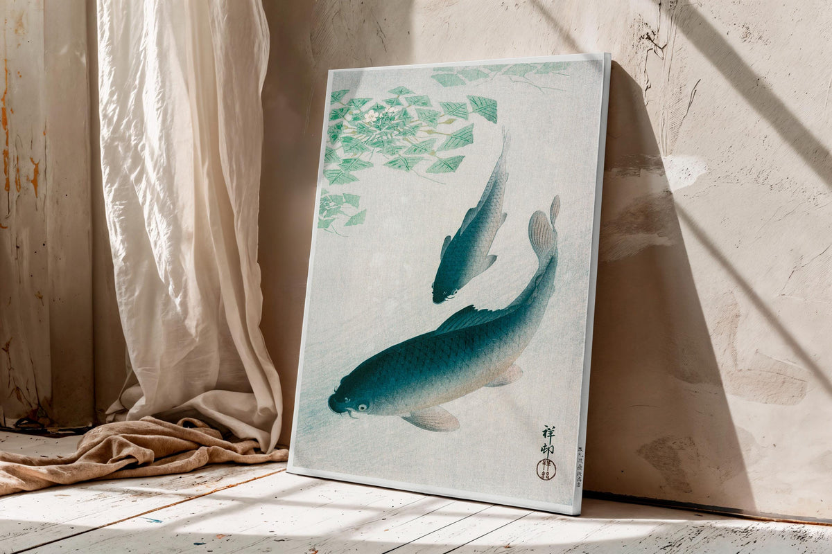 Blue Koi Fish Wall Art