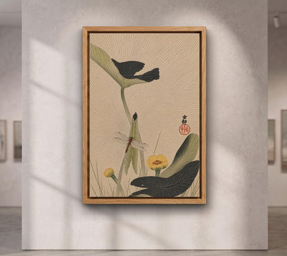 Libelle and lotus by Ohara Koson