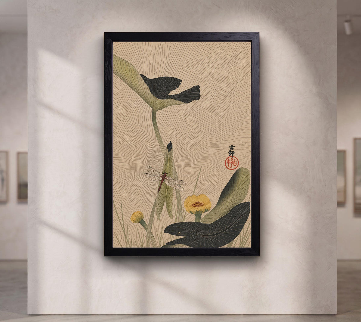 Libelle and lotus by Ohara Koson