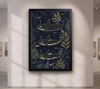 Orca Whale Folk Art Canvas