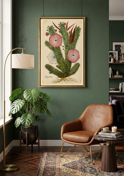 Hoodia Gordonii Botanical Print,Bushman's Hat Cactus
