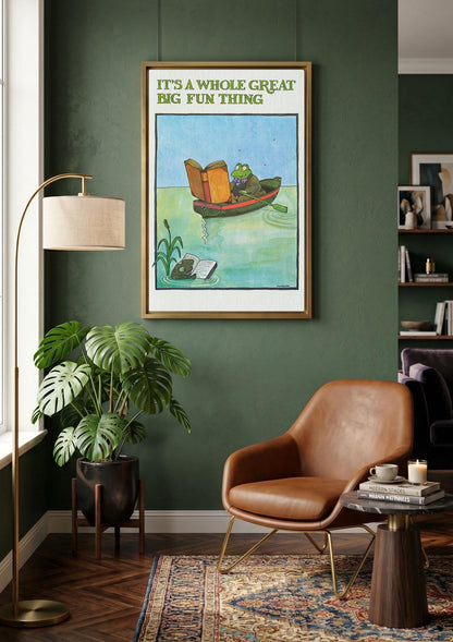 Vintage Frog Reading Poster – Tomi Ungerer