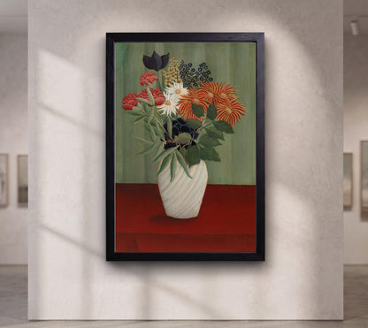 Henri Rousseau Flowers in a White Vase