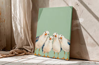 Funny Seagull Canvas Art Print – Whimsical Coastal Decor