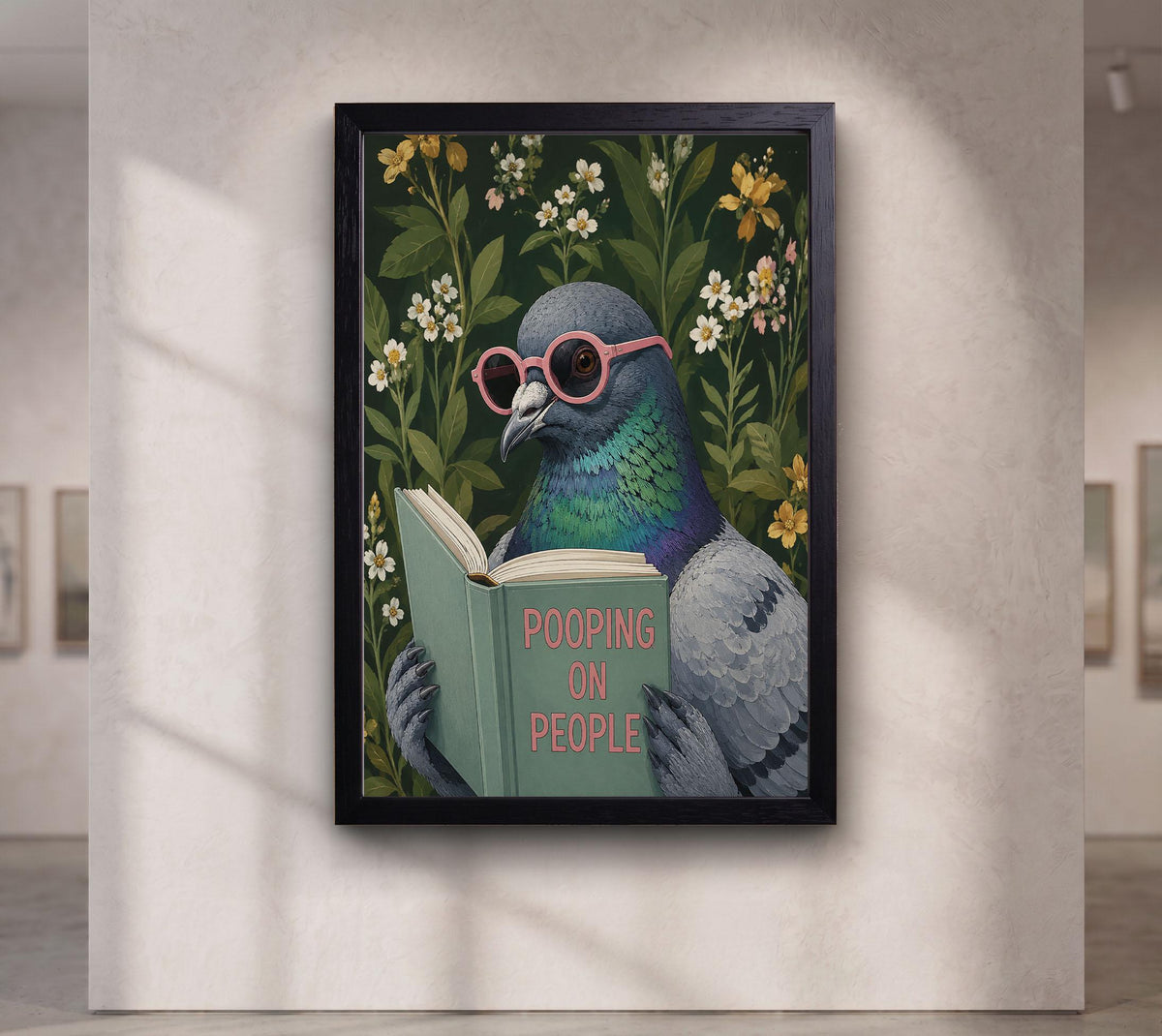 Funny Pigeon Reading Book , Pooping On People