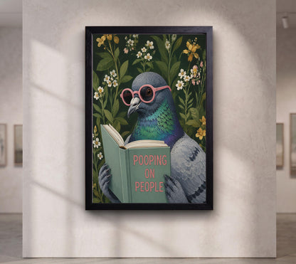 Funny Pigeon Reading Book , Pooping On People