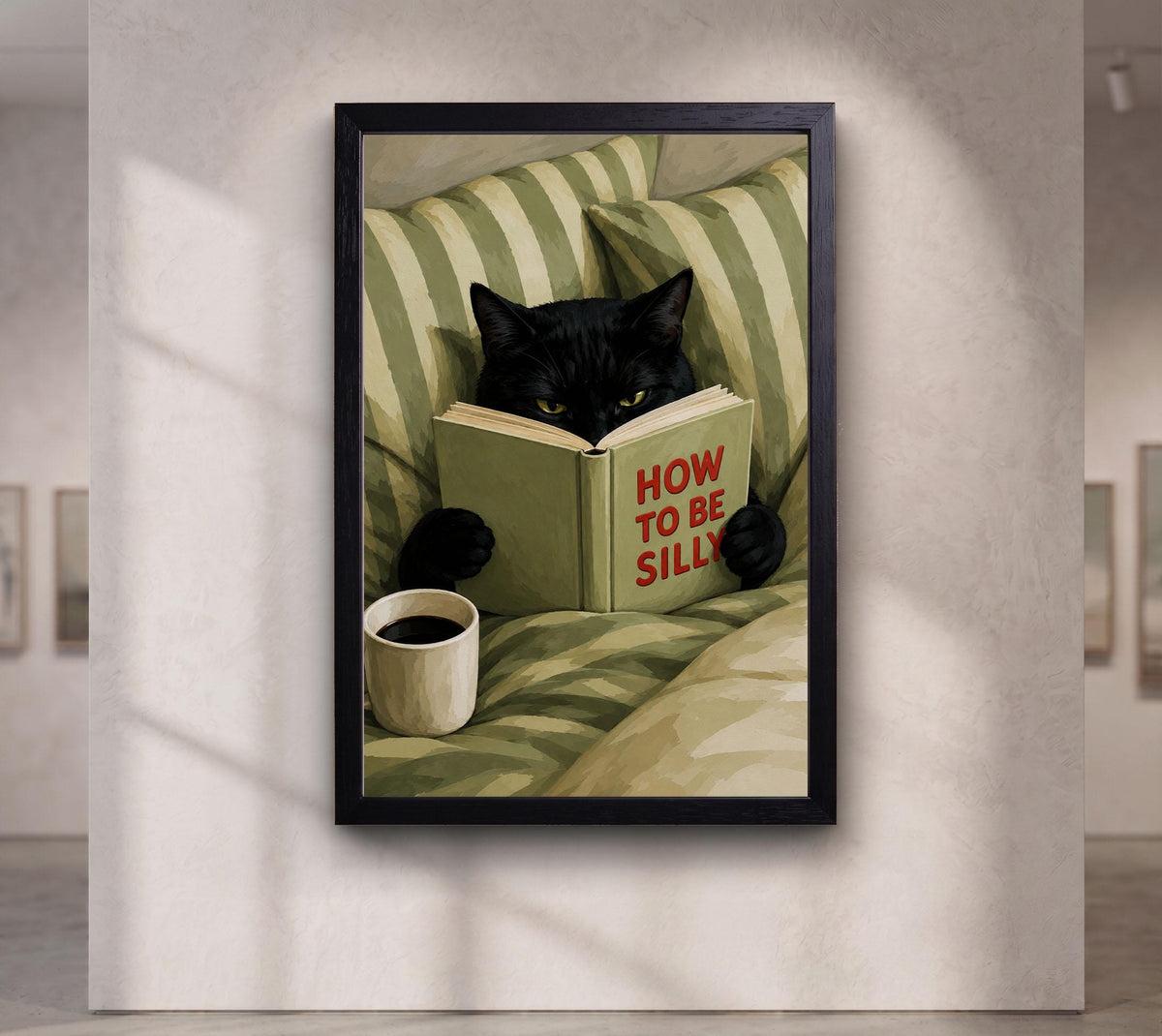 How to Be Silly Black Cat Wall Art