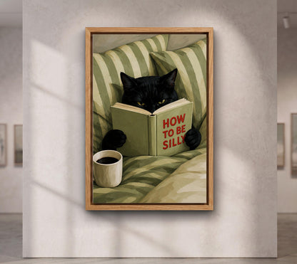 How to Be Silly Black Cat Wall Art