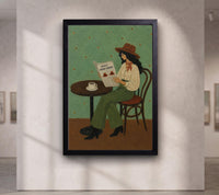 Daily Good News Cowgirl Wall Art, Vintage Café Print