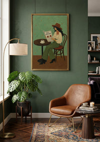 Daily Good News Cowgirl Wall Art, Vintage Café Print