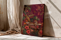 Leopard in Bathtub Tropical Jungle Wall Art
