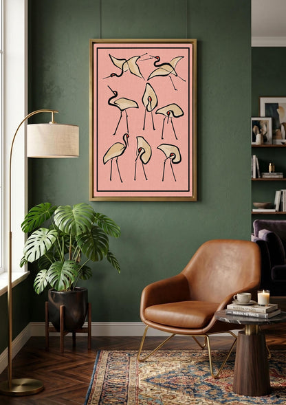 Japanese Bird Wall Art, Katsushika Hokusai Crane Art Print, Japanese Bird Wall Art,Asian Nature Poster