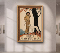 Home Is Where My Dog Is Art Print, Vintage Art Deco Dog Wall Art, Altered art print,Dog mom gift