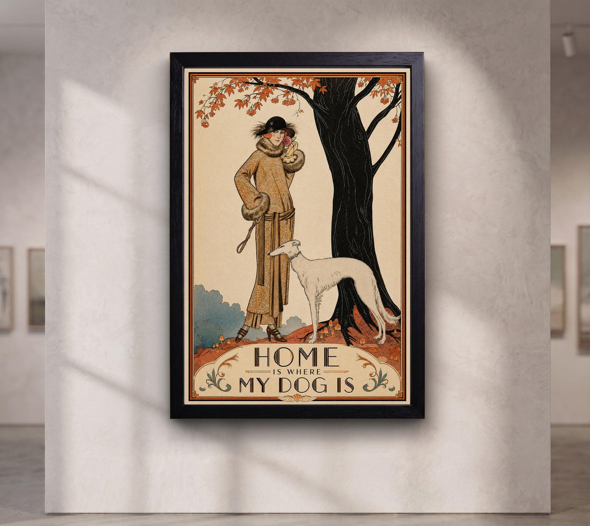 Home Is Where My Dog Is Art Print, Vintage Art Deco Dog Wall Art, Altered art print,Dog mom gift