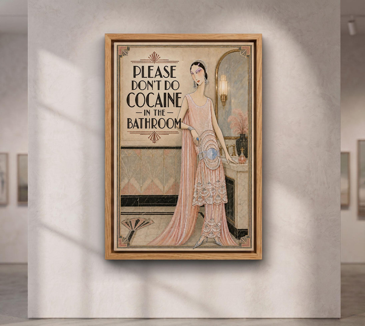 Please Don’t Do Coke Poster,Altered Vintage , Funny Bathroom Wall Art