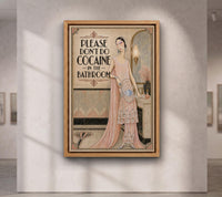 Please Don’t Do Coke Poster,Altered Vintage , Funny Bathroom Wall Art
