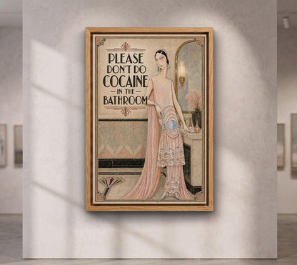 Please Don’t Do Coke Poster,Altered Vintage , Funny Bathroom Wall Art