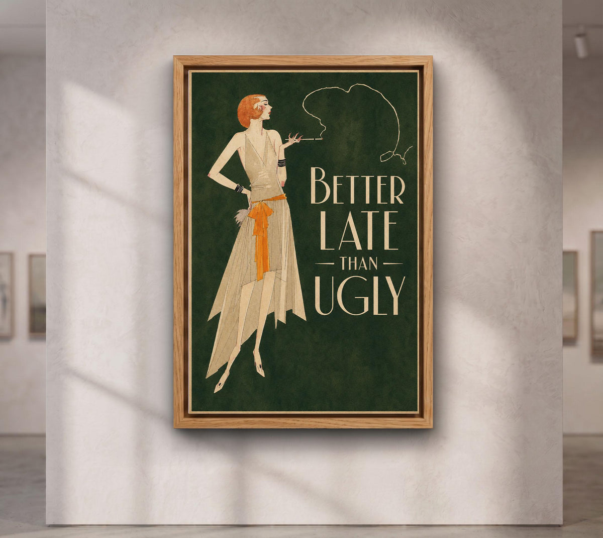 Better Late Than Ugly Print, Art Deco Bathroom Wall Art ,Altered Vintage , Funny Bathroom Wall Art