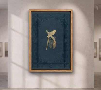 Navy and Gold Parrot canvas wall art