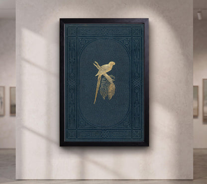 Navy and Gold Parrot canvas wall art