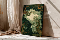 Forest Canopy Tree Art, Enchanted Forest Canopy Wall Art, Moody Green Nature Canvas PrintGreen Leaf Nature Print, Woodla