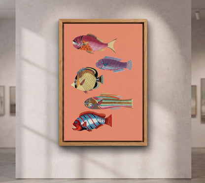 Colorful Fish Art, Vintage Kitchen Decor, Coastal Food Print, Mediterranean Fish Poster, Retro Culinary Wall Art