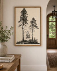 Vintage Pine Tree canvas wall art
