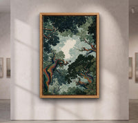 Rainbow Forest Wall Art, Colorful Tree Canopy Print