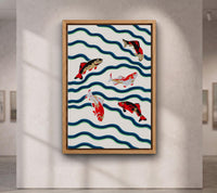 Koi Fish Wall Art, Japanese Inspired Fish Print, Colorful Kitchen and Dining Room Decor