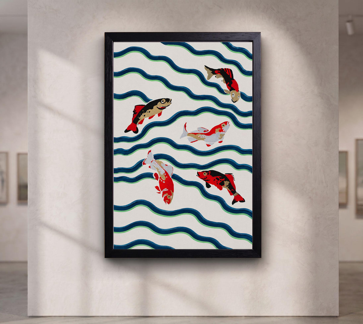 Koi Fish Wall Art, Japanese Inspired Fish Print, Colorful Kitchen and Dining Room Decor