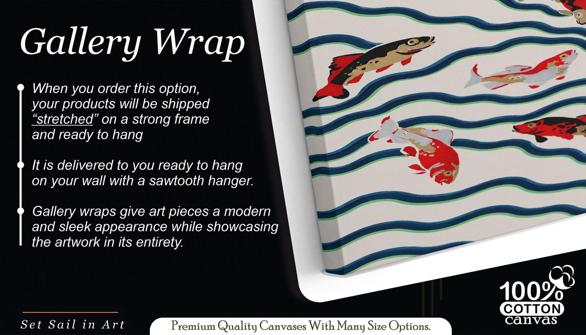 Koi Fish Wall Art, Japanese Inspired Fish Print, Colorful Kitchen and Dining Room Decor