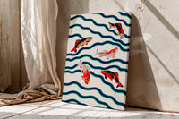 Koi Fish Wall Art, Japanese Inspired Fish Print, Colorful Kitchen and Dining Room Decor