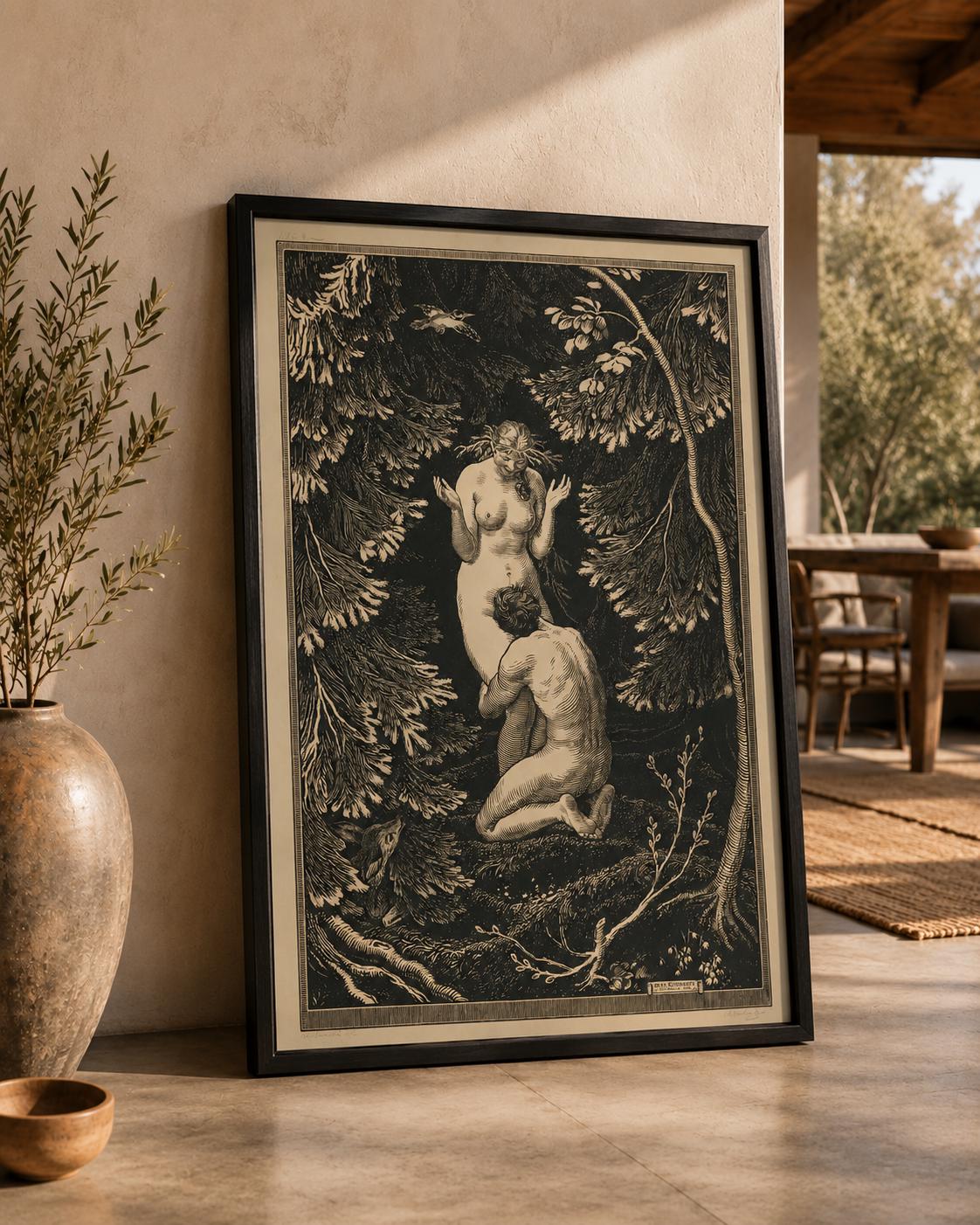 In Paradise by Max Svabinský, The Fruit Was Never an Apple,Mythological Figurative Poster