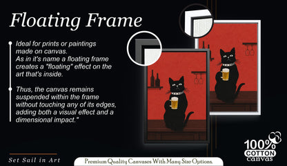 Black Cat Beer Wall Art, Funny Pub & Bar Decor, Pub Style Poster, Quirky Bar Decor