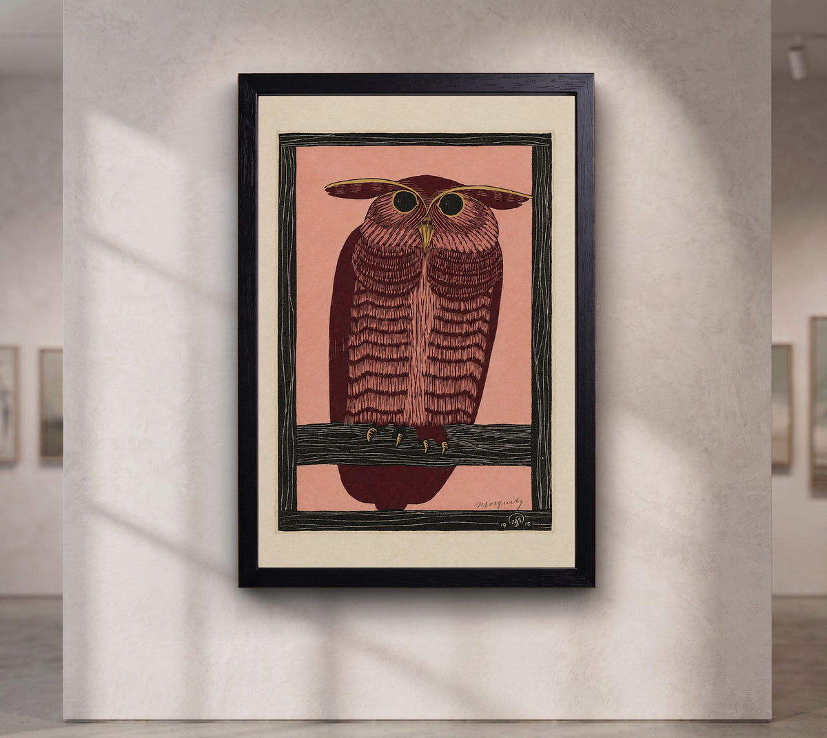 Horned Owl, Pink by Samuel Jessurun de Mesquita canvas wall art