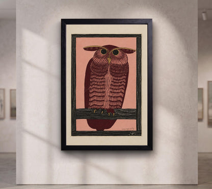 Horned Owl, Pink by Samuel Jessurun de Mesquita canvas wall art