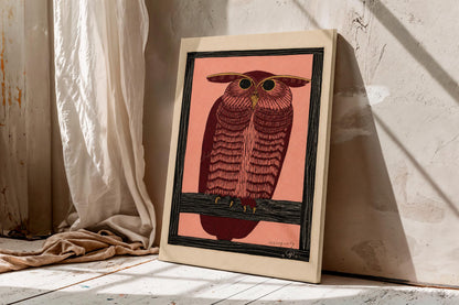 Horned Owl, Pink by Samuel Jessurun de Mesquita canvas wall art