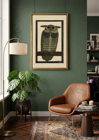 Horned Owl, Olive Green by Samuel Jessurun de Mesquita canvas wall art
