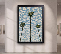 Palm Tree Canvas Wall Art, Coastal Oil Painting Print, California Palm Trees Art, Tropical Beach House Wall Decor