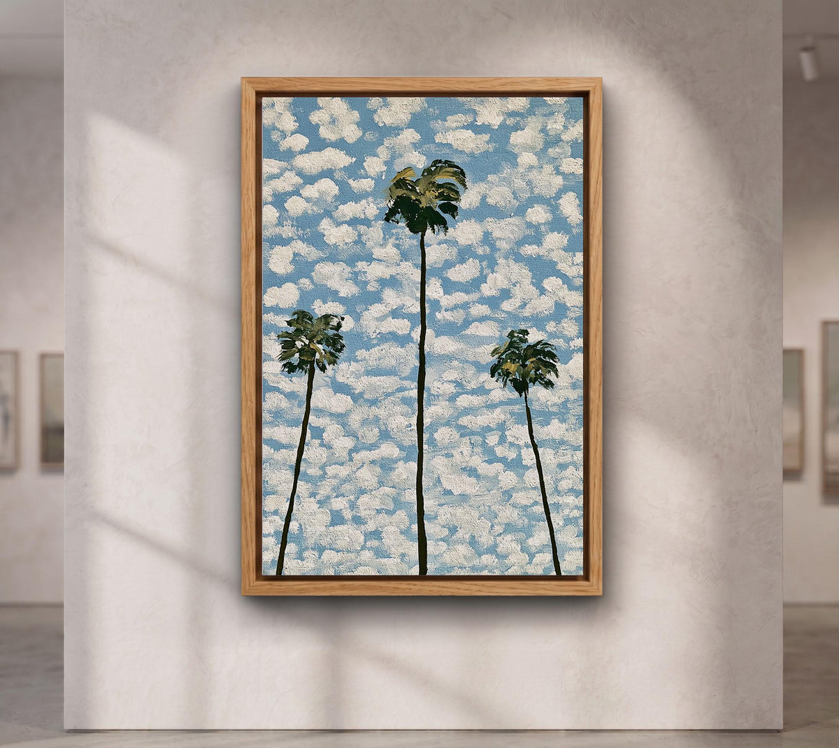 Palm Tree Canvas Wall Art, Coastal Oil Painting Print, California Palm Trees Art, Tropical Beach House Wall Decor